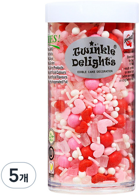 트윙클딜라이트 핑크 심포니 스프링클, 80g, 5개
