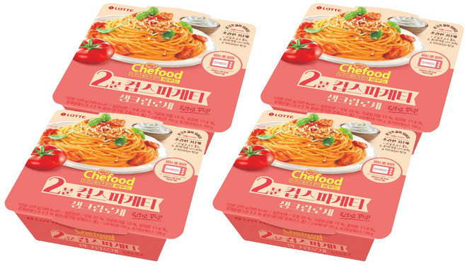 쉐푸드 2분 컵스파게티 생크림로제, 220g, 4개