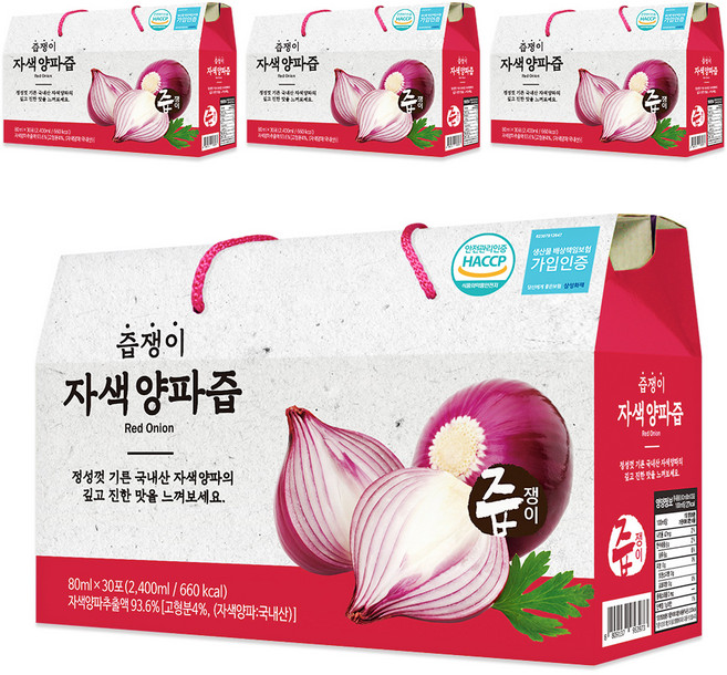 즙쟁이 자색양파즙, 4박스, 2.4L