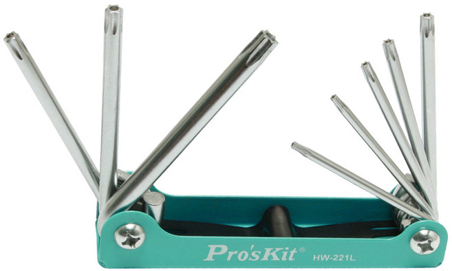 Pro'sKit 寶工 摺疊型內六角扳手組 7支, 1組
