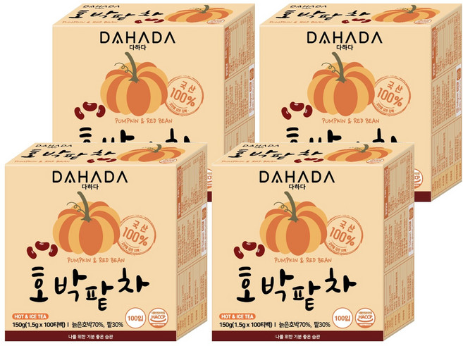 다하다 호박팥차, 1.5g, 100개입, 4개