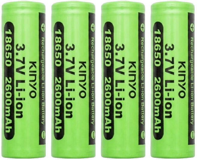 Kinyo 18650鋰電池3.7v, 1入, 4個, CB-26
