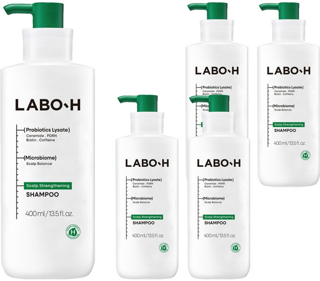 LABO-H 益生菌強健頭皮洗髮精, 400ml, 5瓶