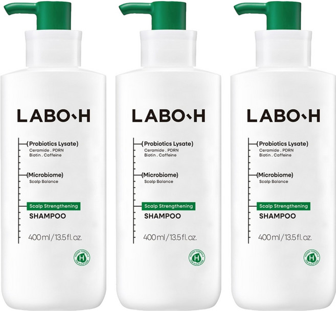 LABO-H 益生菌強健頭皮洗髮精, 400ml, 3瓶