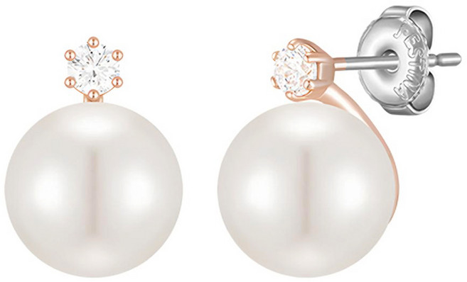 J.ESTINA 女款 仕女珍珠 耳環 + 訊息卡 + 購物袋