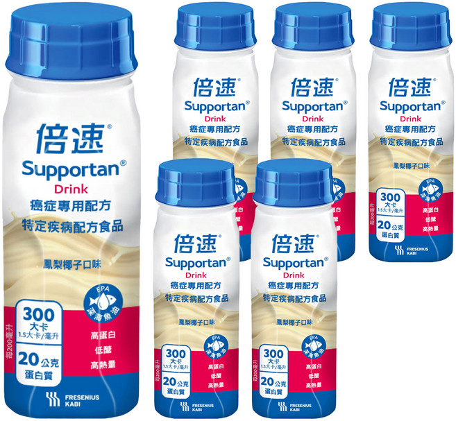 Supportan 倍速 癌症專用配方 鳳梨椰子, 200ml, 6瓶