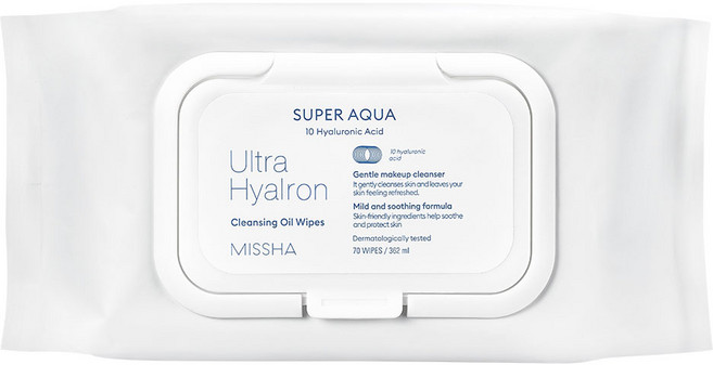 미샤 수퍼아쿠아 울트라 히알론 클렌징 오일 티슈 대용량, 70매입, 1개