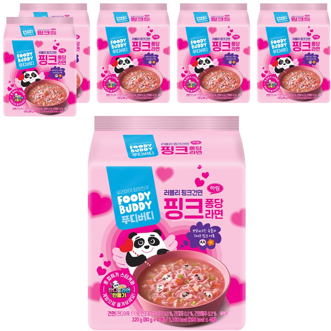 foodybuddy 熊貓粉紅拉麵 80g, 24包