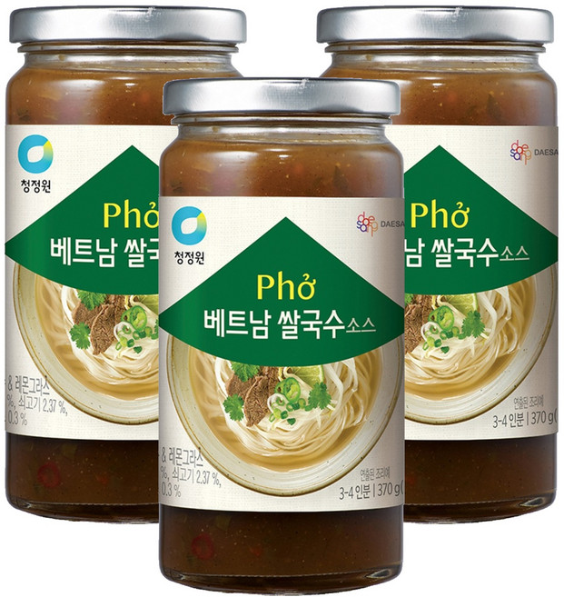 청정원 베트남 쌀국수 소스, 3개, 370g