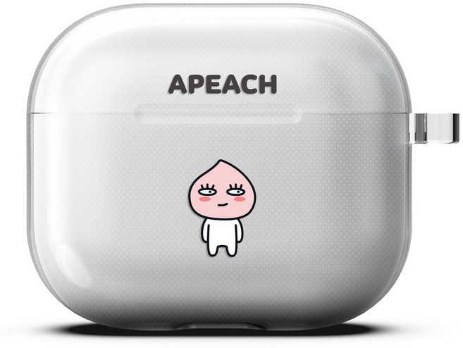 Wi Friends AirPods 3圖案印花透明耳機保護殼, 單一商品, Stand Apeach