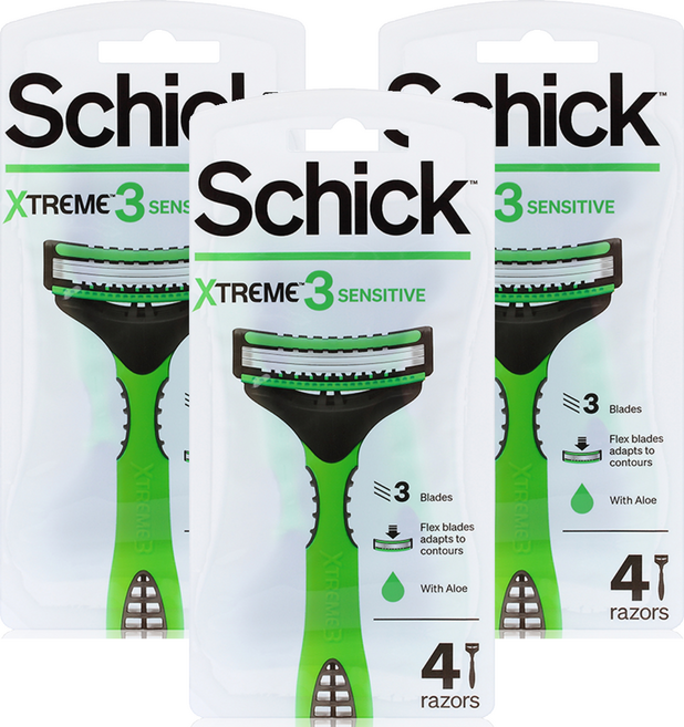 쉬크 익스트림 3 면도기, 4개입, 3개