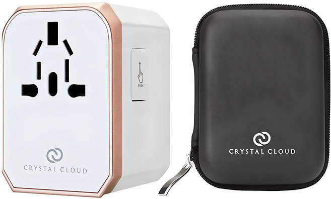 크리스탈클라우드 5포트 전세계 여행용 해외 멀티 플러그 CC-305PLUS 로즈골드, 1개