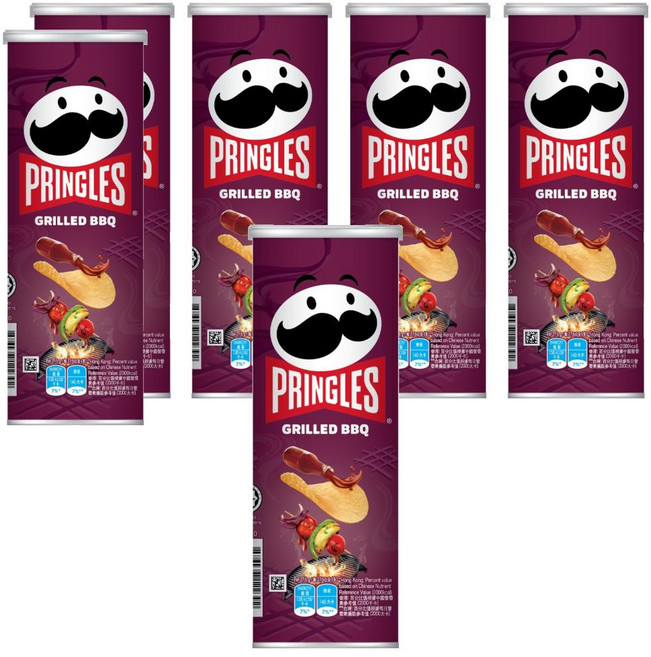 PRINGLES 品客 洋芋片 碳烤BBQ口味, 102g, 6罐