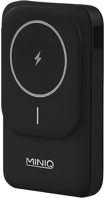 MINIQ 自帶雙線數顯磁吸無線閃充行動電源 20W 10000mAh, MD-BP075, 黑色