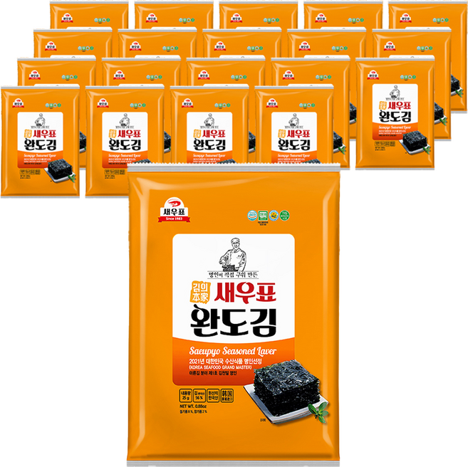 새우표 완도 오리지널 전장김, 25g, 20개