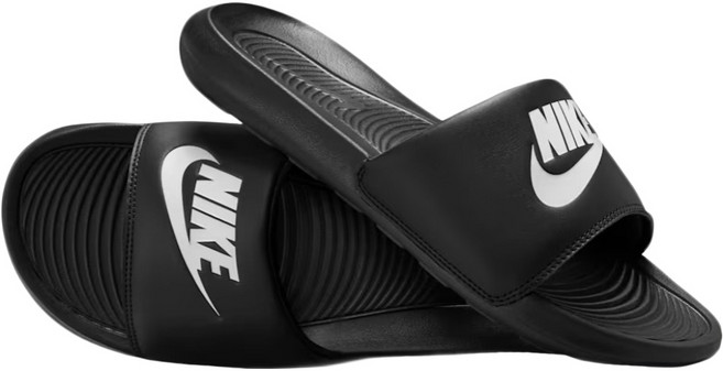 NIKE 耐吉 男款 VICTORI ONE SLIDE 拖鞋, 黑色 + 白色LOGO, 26cm