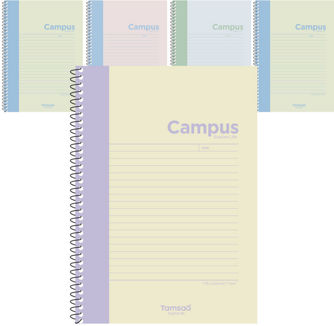 탐사 파스텔 캠퍼스 스프링 노트, 랜덤발송, 5개
