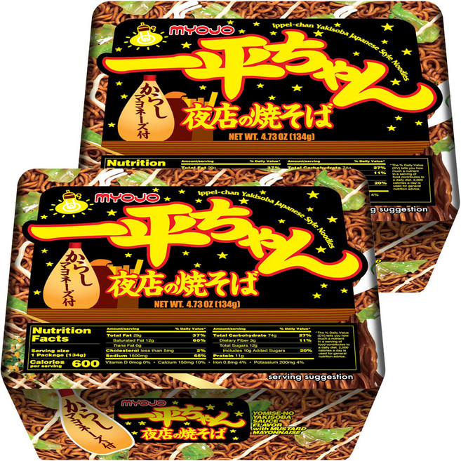 묘조 잇페이짱 야끼소바 134g, 2개