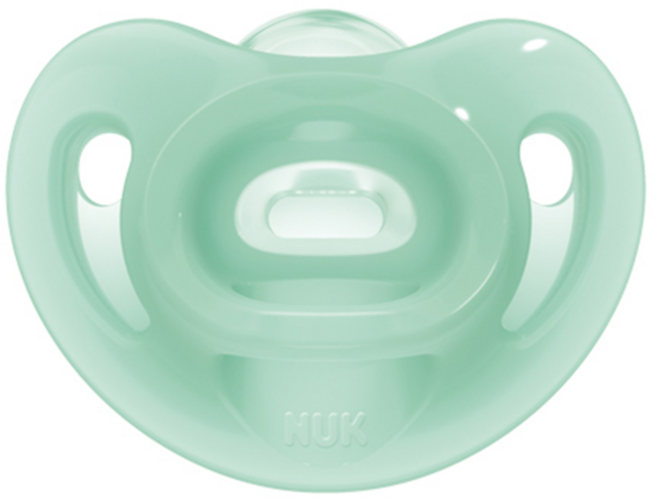 NUK SENSITIVE全矽膠安撫奶嘴, 0~6個月, 綠色, 1個
