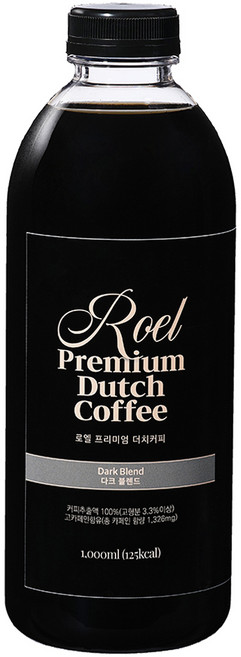 로엘 더치커피 콜드브루 원액 다크 블렌드, 1L, 1개입, 1개