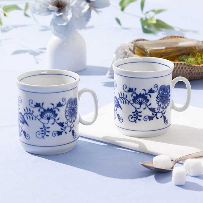 체스키포슬란 쯔비벨무스터 헨리 머그컵 330ml, 블루, 2개