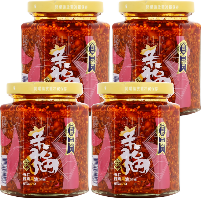 【比利時itqi二星】辛福五仁辣麻果油-小辣(全素) 250g/罐, 250g, 4入