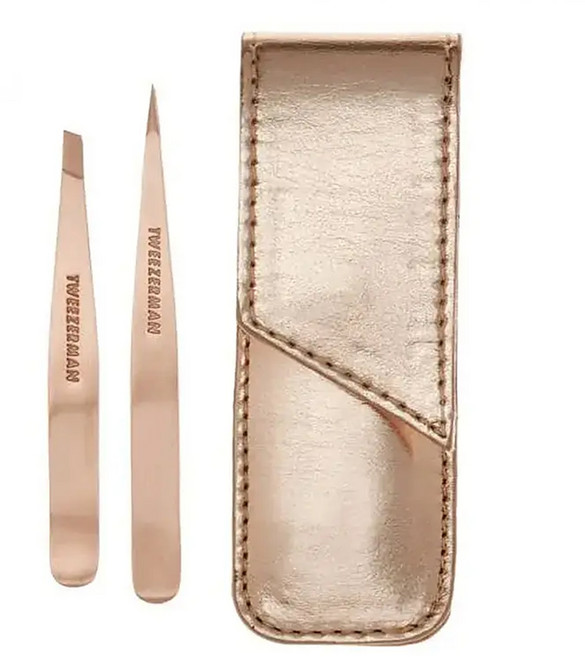 TWEEZERMAN迷你眉鉗 專業品質, 玫瑰金, 1組