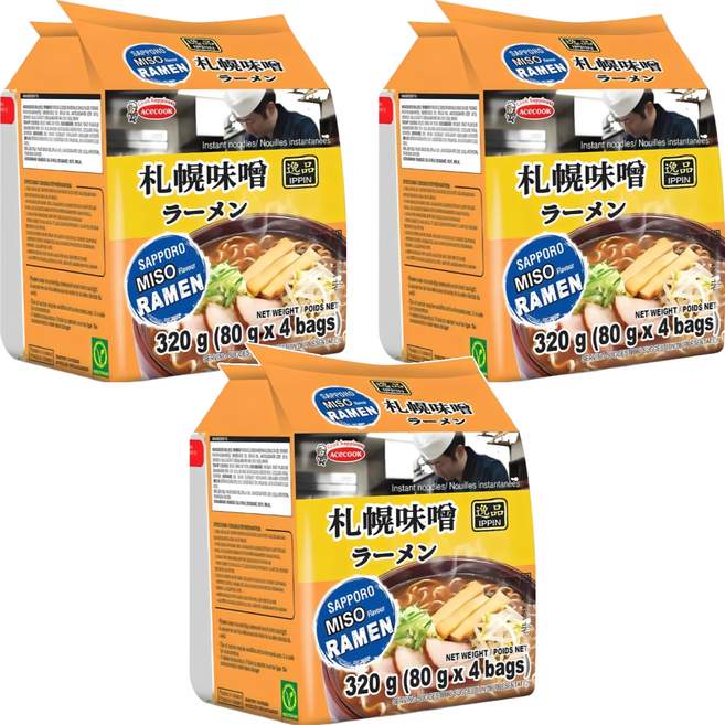 AceCOOK IPPIN 逸品 日式泡麵 札幌味噌風味 80g, 12包