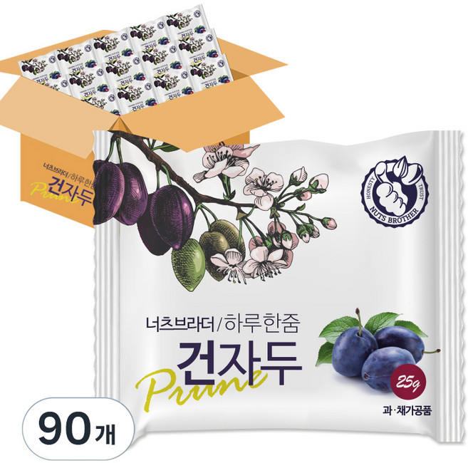 너츠브라더 하루한줌 건자두, 25g, 90개
