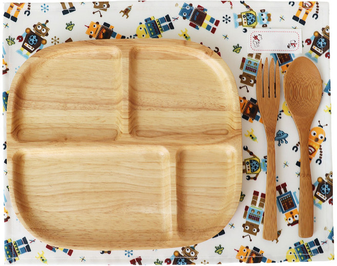 슈슈룸 방수 사각 식판매트, 우주로봇, 35 x 28 cm, 1개