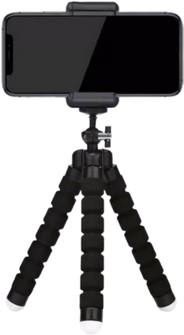 예담소 2세대 문어발 셀카봉 삼각대 + 홀더 세트, 블랙, 1세트