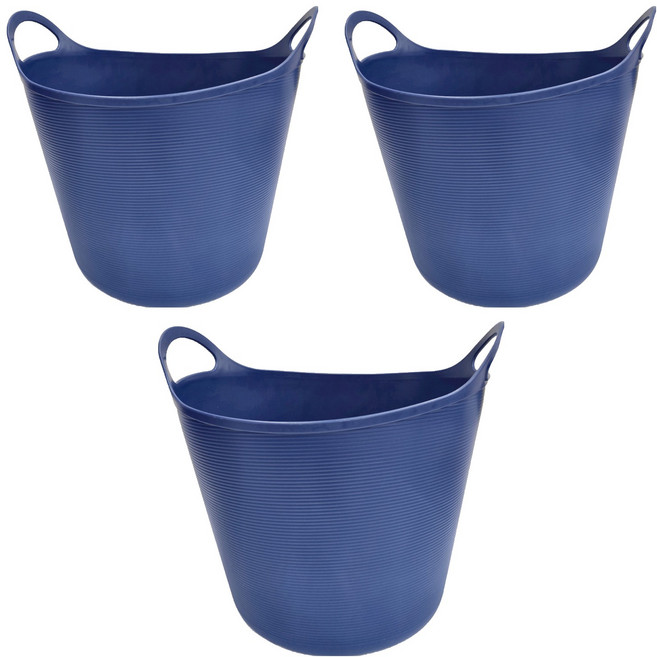 inomata 置物籃 26L, 藍色, 3個
