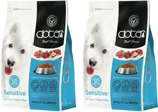 doter 寵愛物語 全齡犬 飼料, 1.5kg, 2袋, 低敏保健