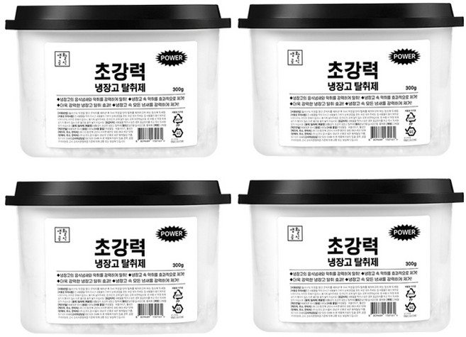 생활공식 냉장고 탈취제 본품, 300g, 4개