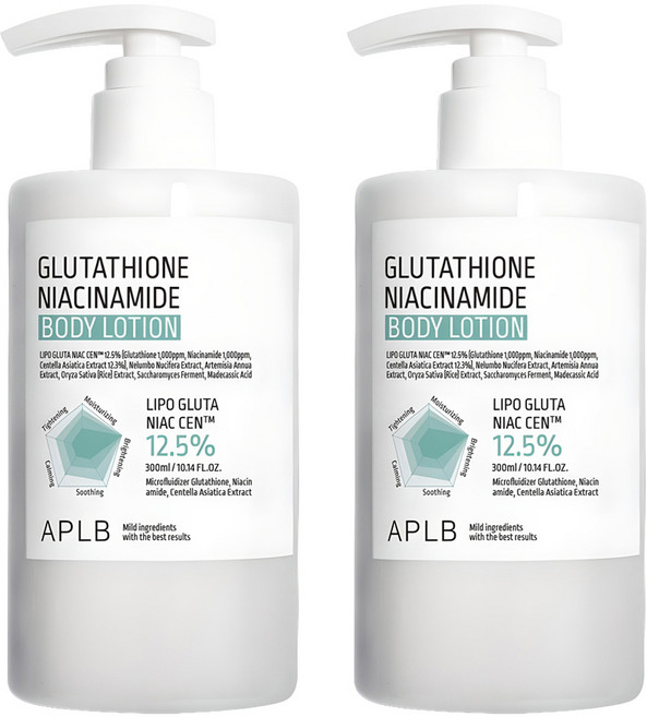 APLB 글루타치온 나이아신아마이드 바디로션, 300ml, 2개