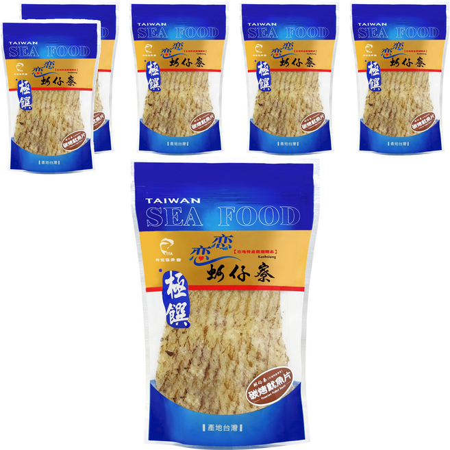 戀戀蚵仔寮 炭烤魷魚片, 100g, 6包