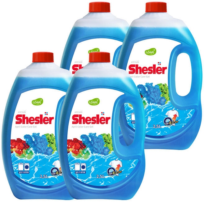 쉬슬러 액체세제 에이프릴 본품, 2.5L, 4개