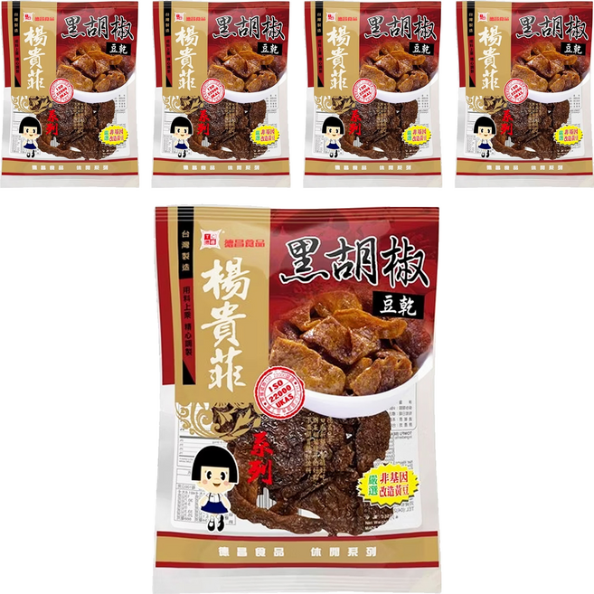 德昌 非基改豆乾 黑胡椒, 60g, 5包