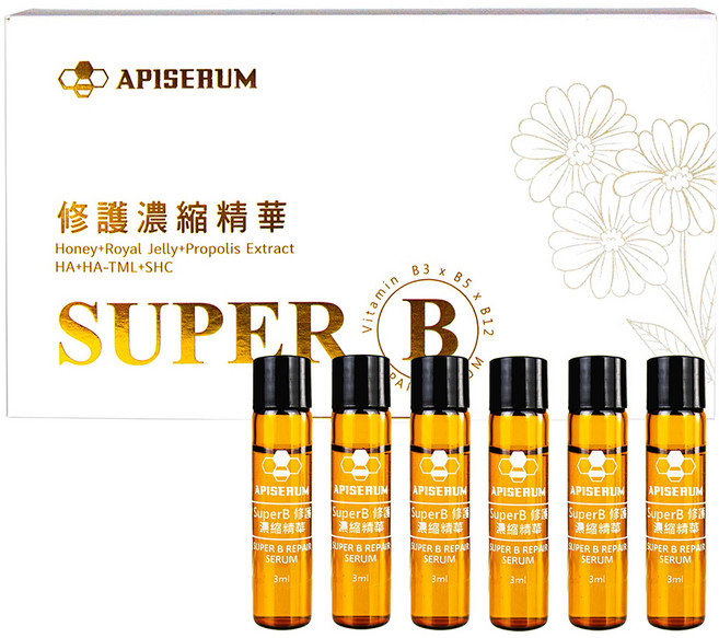 APISERUM 愛比森 Super B 修護濃縮精華 6瓶, 3ml, 1盒