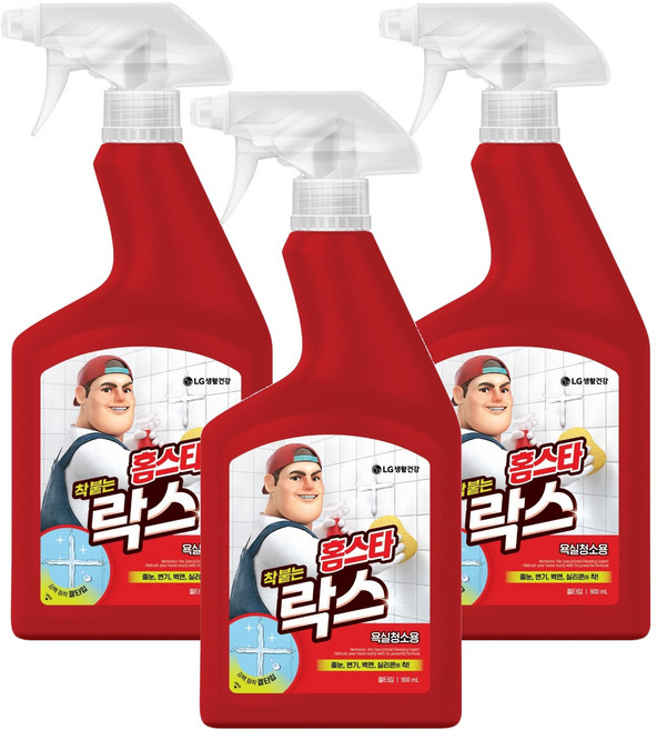 홈스타 착 붙는 락스 스프레이, 900ml, 3개