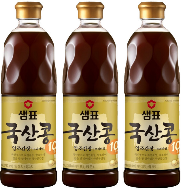 샘표 국산콩 양조간장, 860ml, 3개