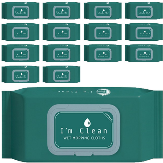 아임클린 물걸레청소포 특대형 캡형 25매, 15개