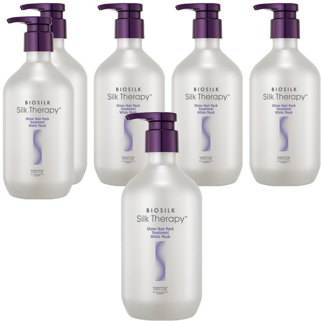 실크테라피 샤인 헤어팩 트리트먼트 화이트 머스크, 500ml, 6개