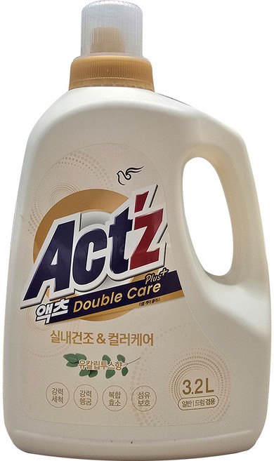 액츠 더블케어 플러스 액상세제 본품 유칼립투스향, 3.2L, 1개