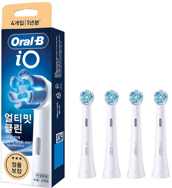 Oral-B 歐樂B iO微磁電動牙刷頭補充包 白色, 4支