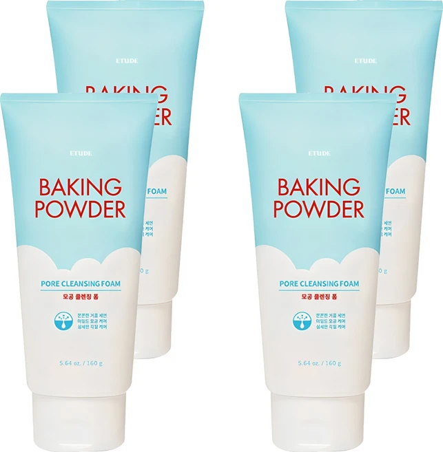 에뛰드 베이킹 파우더 모공 클렌징 폼, 160ml, 4개 - 쿠팡