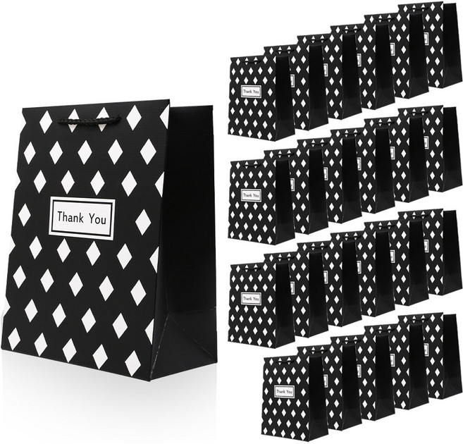 리드홈 튼튼한 코팅 쇼핑백, 다이아, 24개