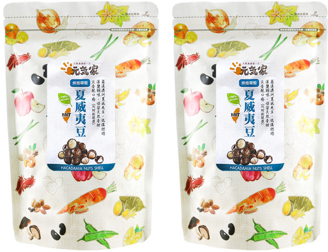 元氣家 帶殼夏威夷豆, 200g, 2包