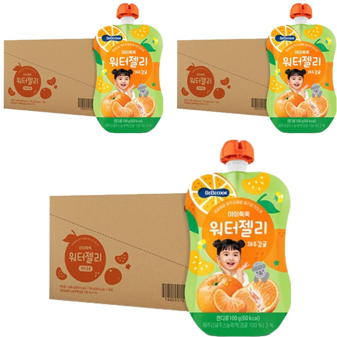 베베쿡 아이쭉쭉 워터젤리 제주감귤, 100g, 30개