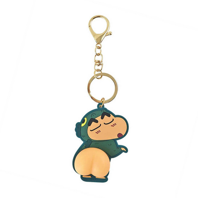 Miravivi 蠟筆小新 造型QQ紓壓鑰匙圈 PVC材質 17x5.2x1.5cm, 1個, 多色